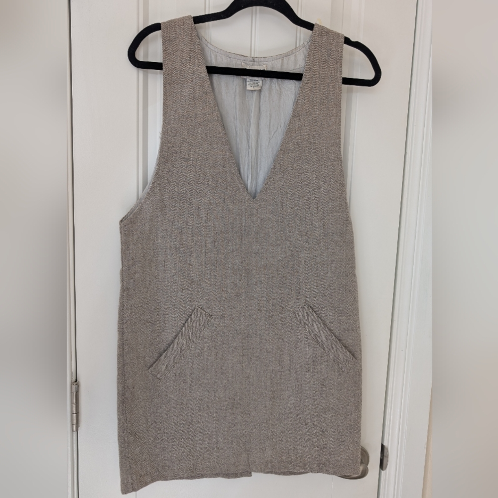 VTG‎ Mini Houndstooth Brown Tan Wool Jumper Small